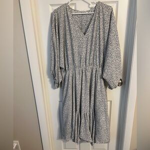 Flowy Black and White Patterned Dress